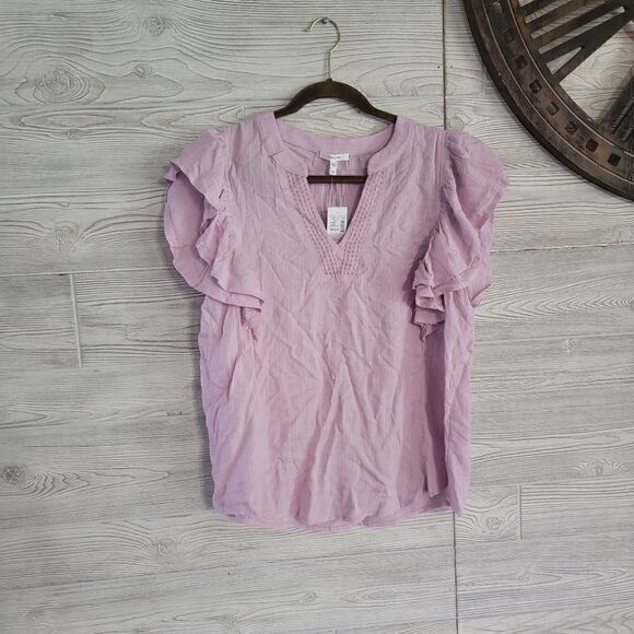 Maurices Flutter Sleeve Blouse Womens SZ M NWT - Picture 1 of 6